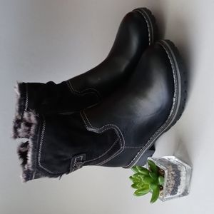 Ankle boots  size 37 Women Black With Faux Faur Style Winter New With Out Box